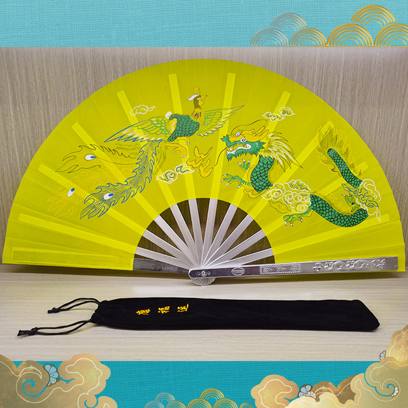 Tai Chi Fan, Chinese Dragon Phoenix Martial Arts Fan for Practice & Stage Performance