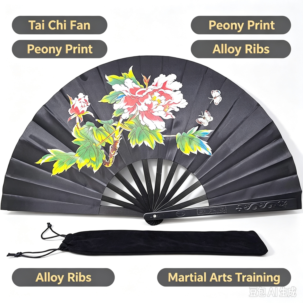 Tai Chi Fan, Chinese Dragon Phoenix Martial Arts Fan for Practice & Stage Performance