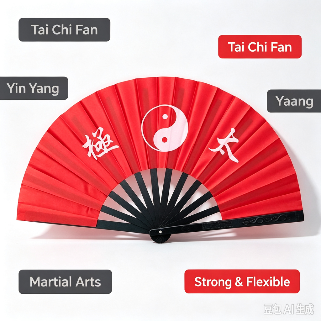 Tai Chi Fan, Chinese Dragon Phoenix Martial Arts Fan for Practice & Stage Performance