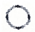 8mm Natural Lava Stone; Map Stone Beaded Bracelet, Unisex Premium Natural Stone Jewelry